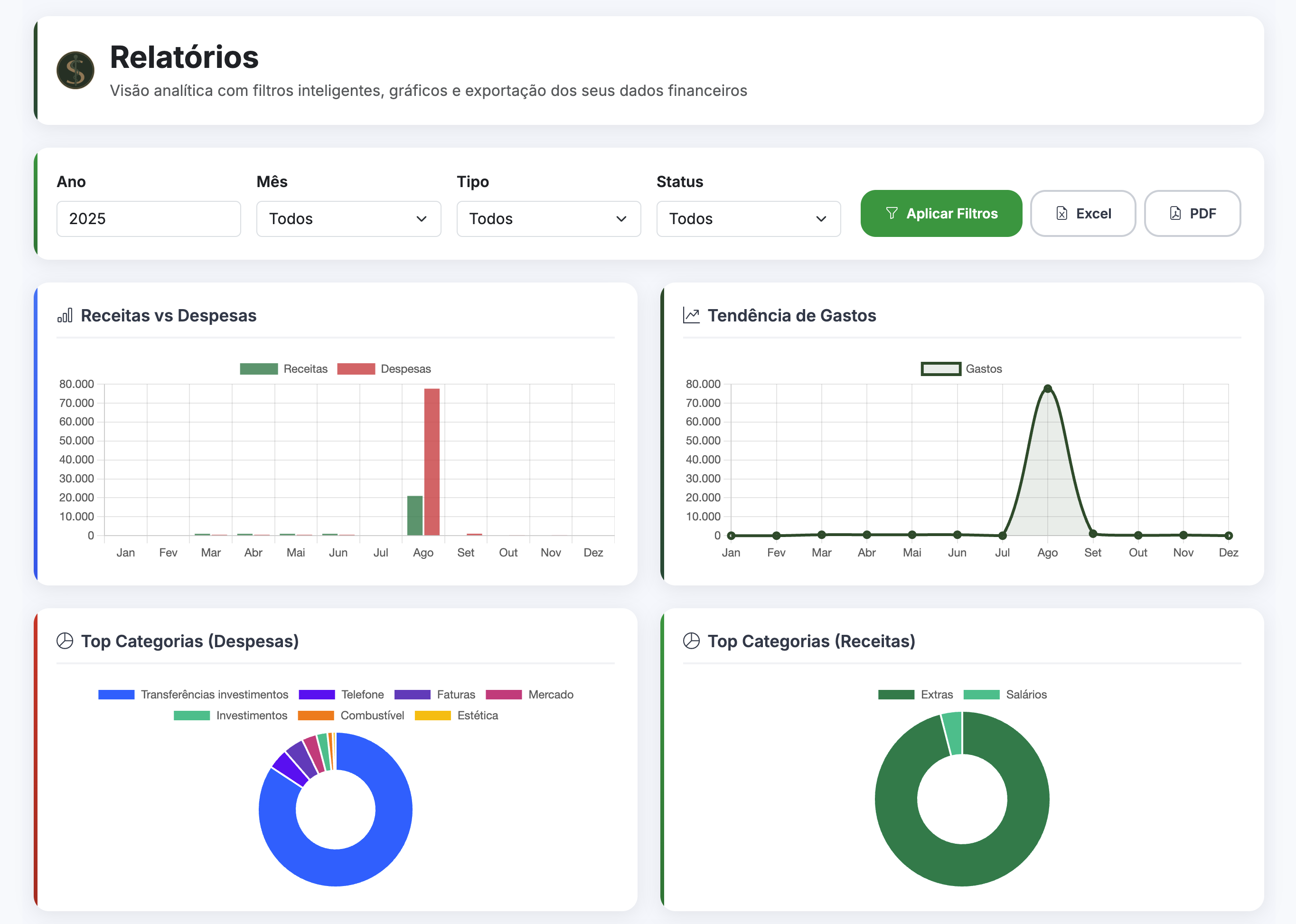 Tela de Configurações mostrando opções de personalização
